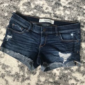 A&F distressed denim shorts